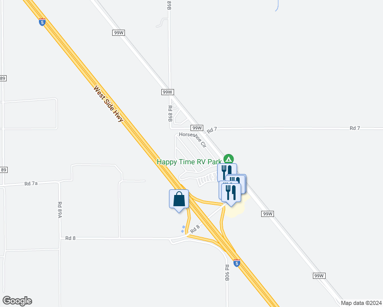 map of restaurants, bars, coffee shops, grocery stores, and more near in Dunnigan