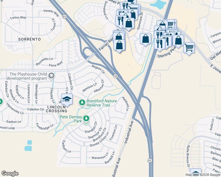 map of restaurants, bars, coffee shops, grocery stores, and more near 1267 Regent Circle in Lincoln