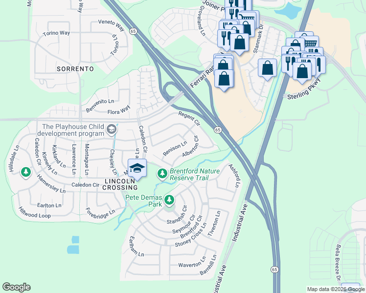 map of restaurants, bars, coffee shops, grocery stores, and more near 1318 Renison Lane in Lincoln
