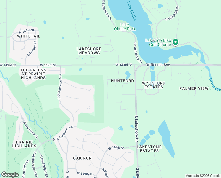 map of restaurants, bars, coffee shops, grocery stores, and more near 14446 South Houston Street in Olathe