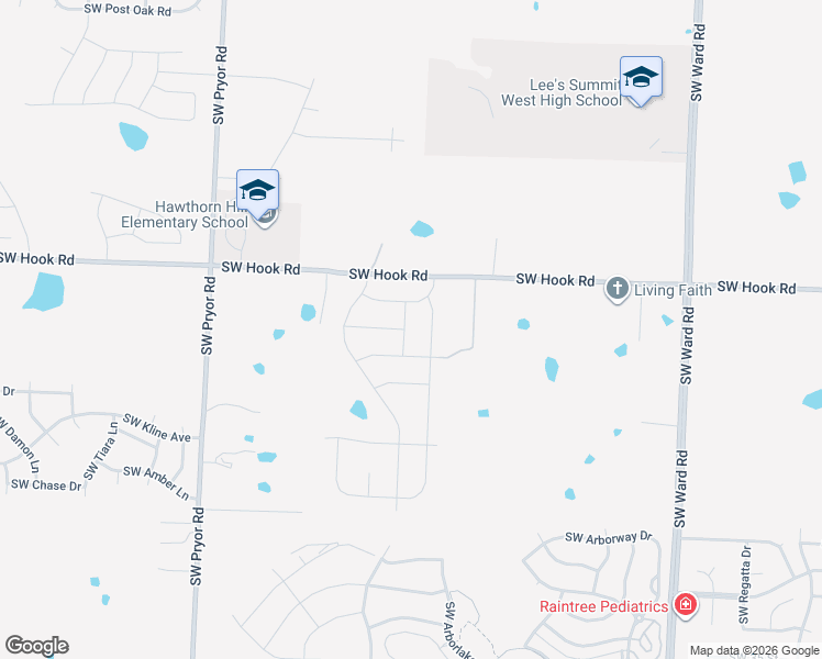 map of restaurants, bars, coffee shops, grocery stores, and more near 2931 Southwest Arborway Drive in Lee's Summit