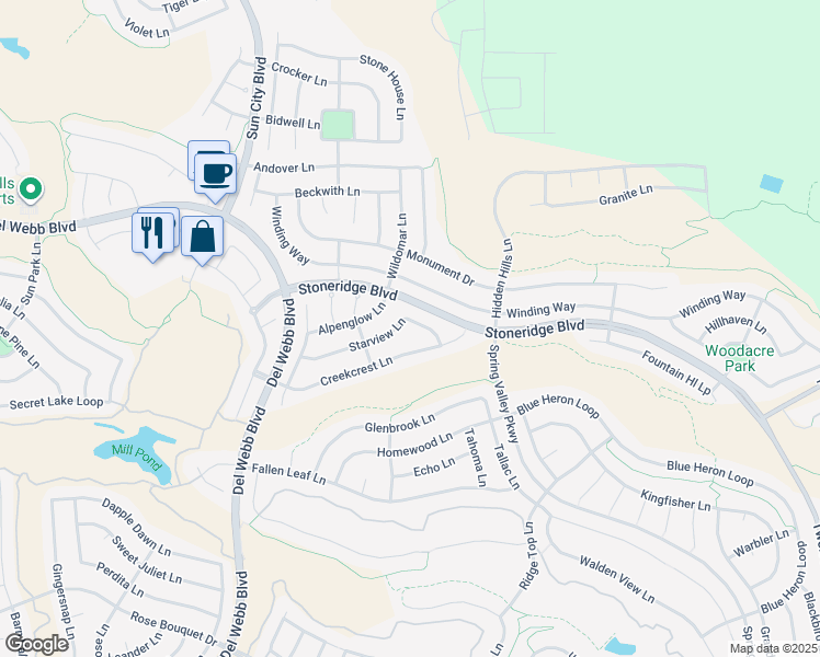 map of restaurants, bars, coffee shops, grocery stores, and more near 1885 Starview Lane in Lincoln