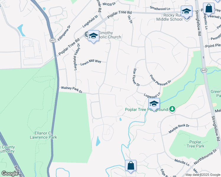 map of restaurants, bars, coffee shops, grocery stores, and more near 13711 Black Spruce Way in Chantilly