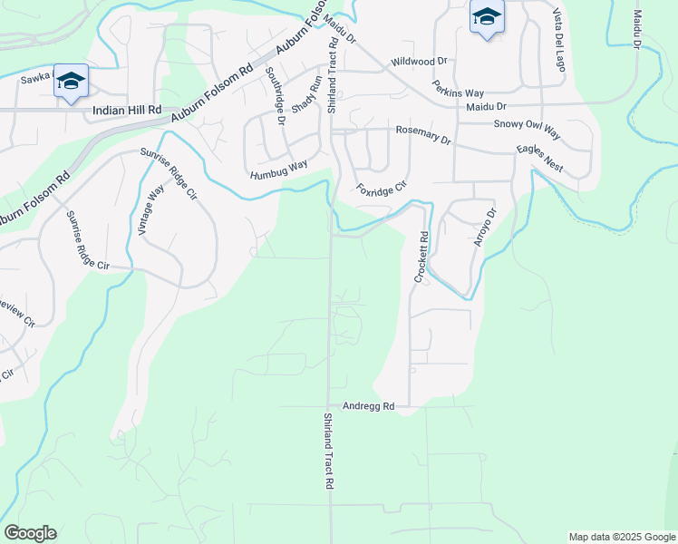 map of restaurants, bars, coffee shops, grocery stores, and more near 1585 Shirland Tract Road in Auburn