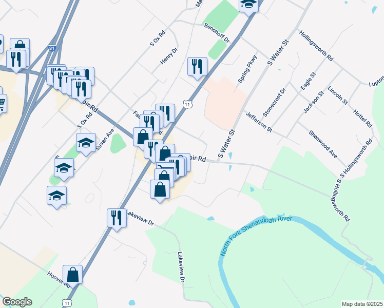 map of restaurants, bars, coffee shops, grocery stores, and more near 159 East Reservoir Road in Woodstock