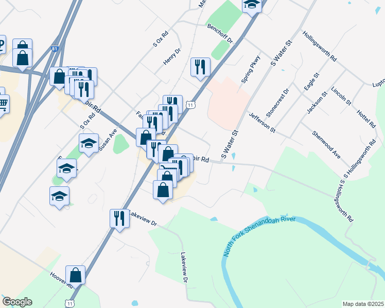 map of restaurants, bars, coffee shops, grocery stores, and more near 153 East Reservoir Road in Woodstock