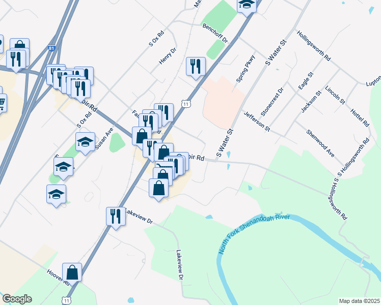 map of restaurants, bars, coffee shops, grocery stores, and more near 159 East Reservoir Road in Woodstock