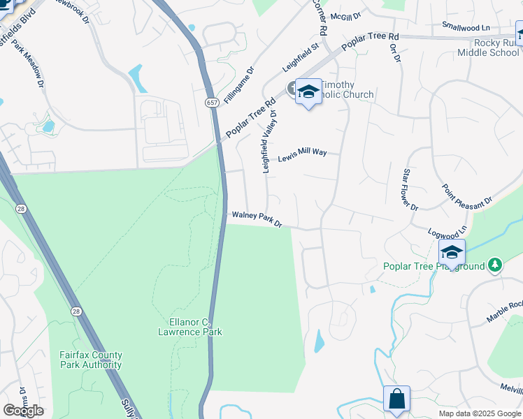 map of restaurants, bars, coffee shops, grocery stores, and more near 13896 Walney Park Drive in Chantilly
