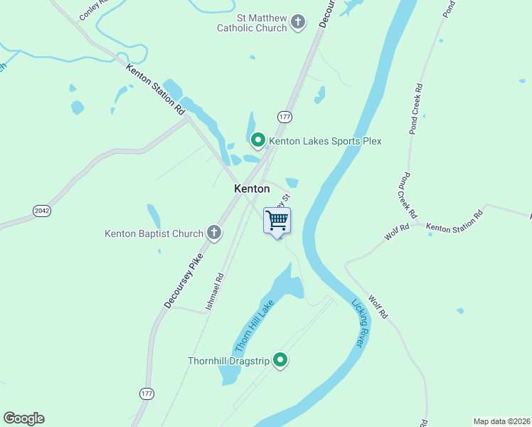 map of restaurants, bars, coffee shops, grocery stores, and more near 14083 Kenton Station Road in Morning View