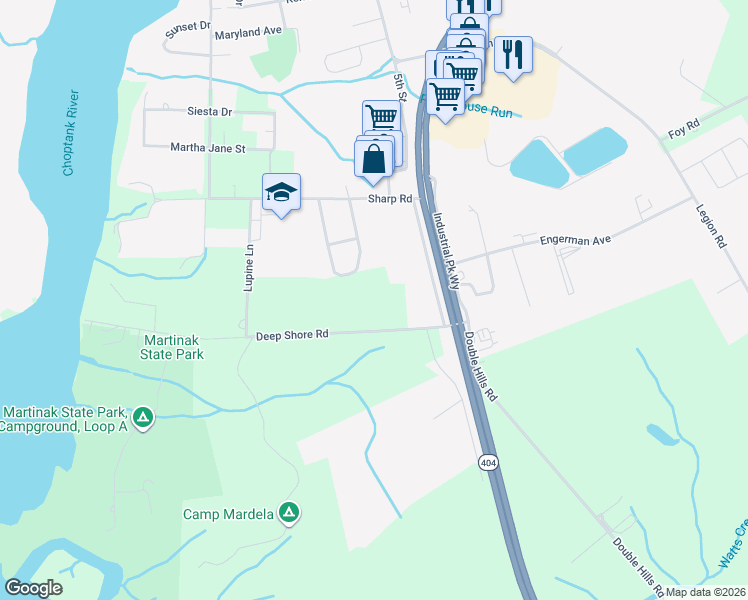 map of restaurants, bars, coffee shops, grocery stores, and more near 1212 Trice Meadows Circle in Denton