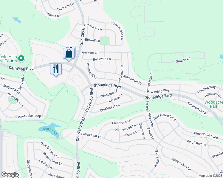 map of restaurants, bars, coffee shops, grocery stores, and more near 1152 Newhaven Court in Lincoln