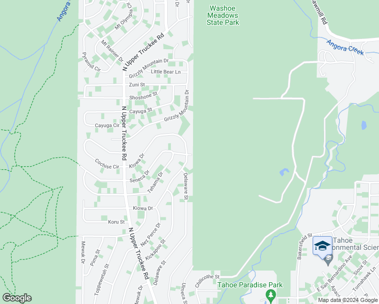 map of restaurants, bars, coffee shops, grocery stores, and more near 811 Seneca Drive in South Lake Tahoe