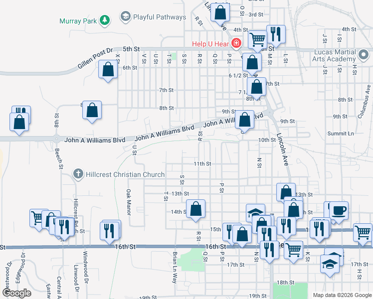 map of restaurants, bars, coffee shops, grocery stores, and more near Milwaukee Road Transportation Trailway in Bedford