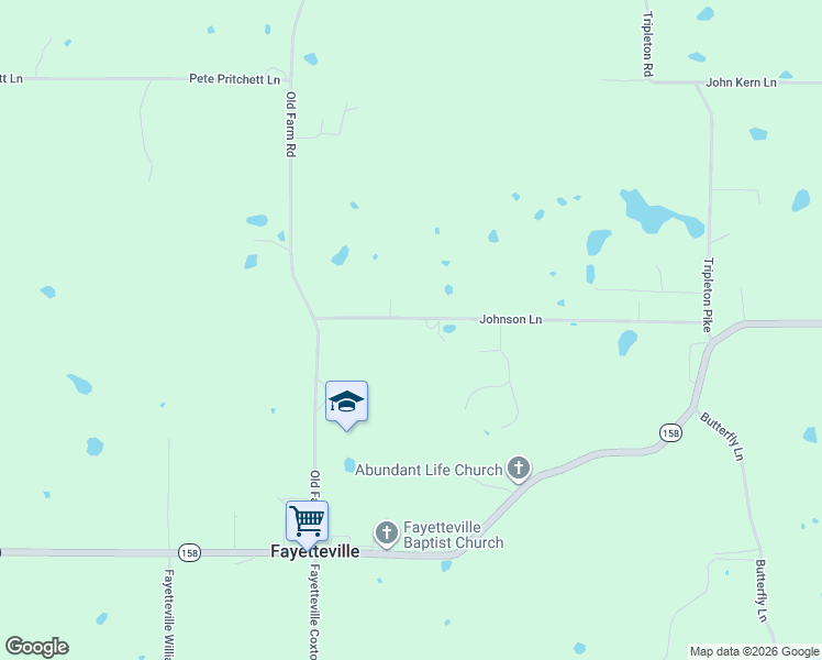 map of restaurants, bars, coffee shops, grocery stores, and more near 207 Johnson Ln in Bedford