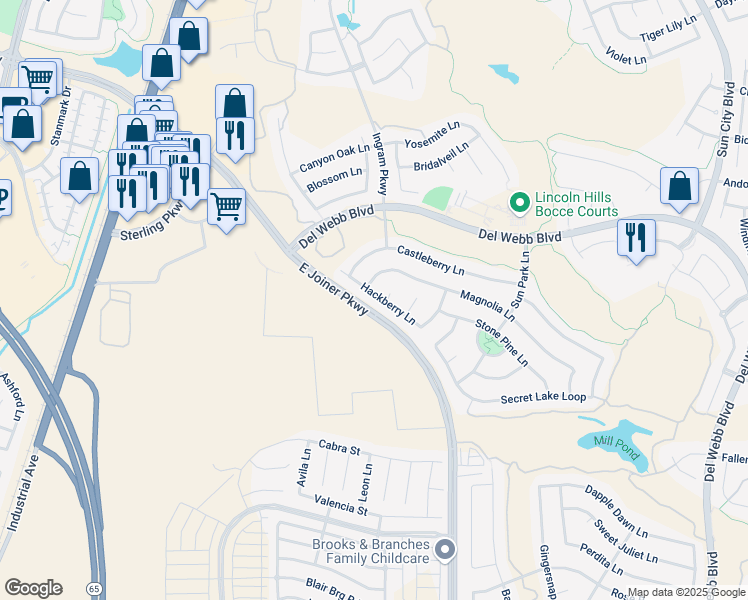 map of restaurants, bars, coffee shops, grocery stores, and more near 1637 Hackberry Lane in Lincoln