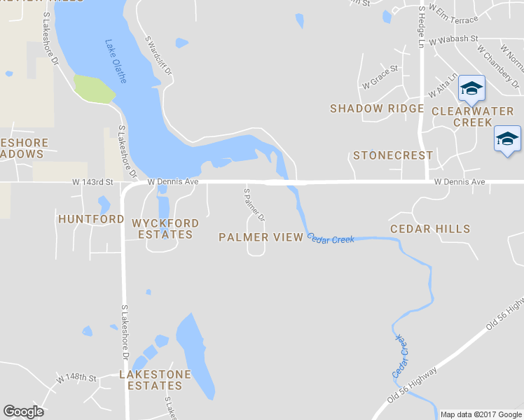 map of restaurants, bars, coffee shops, grocery stores, and more near 1008 South Palmer Drive in Olathe