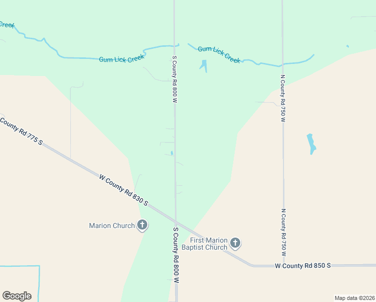 map of restaurants, bars, coffee shops, grocery stores, and more near 8100 South County Road 800 West in Commiskey