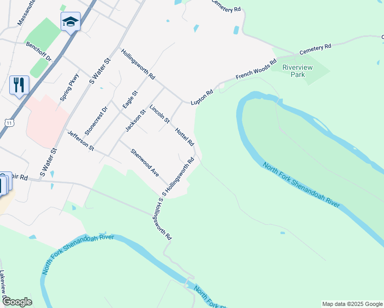 map of restaurants, bars, coffee shops, grocery stores, and more near 686 South Hollingsworth Road in Woodstock