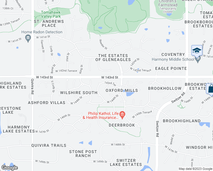 map of restaurants, bars, coffee shops, grocery stores, and more near 11538 Reeder in Overland Park