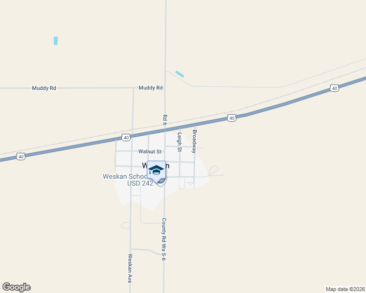 map of restaurants, bars, coffee shops, grocery stores, and more near Carter Avenue in Weskan