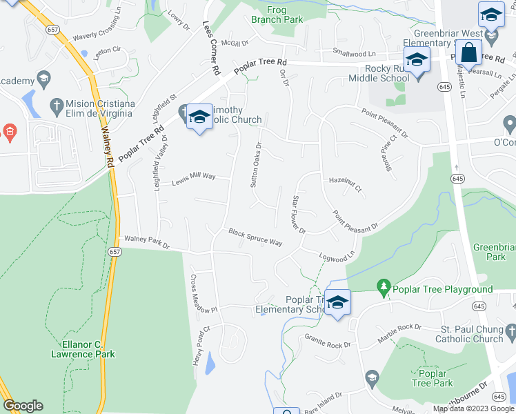map of restaurants, bars, coffee shops, grocery stores, and more near 4636 Sutton Oaks Drive in Chantilly