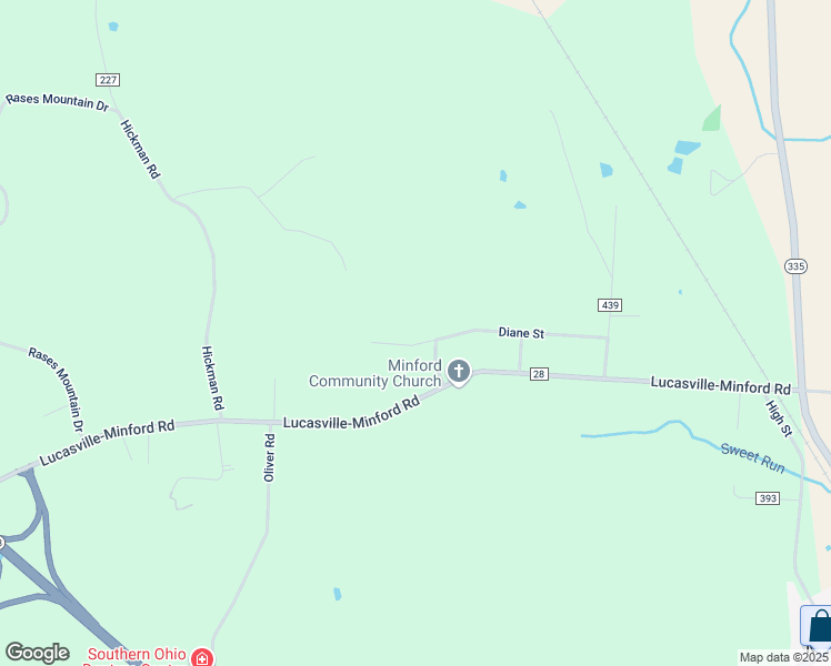 map of restaurants, bars, coffee shops, grocery stores, and more near 391 Diane Street in Minford