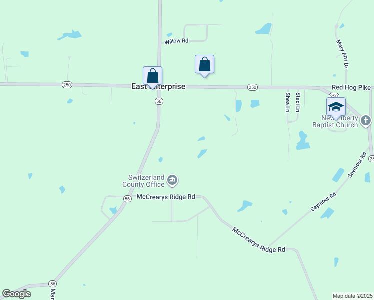 map of restaurants, bars, coffee shops, grocery stores, and more near in East Enterprise