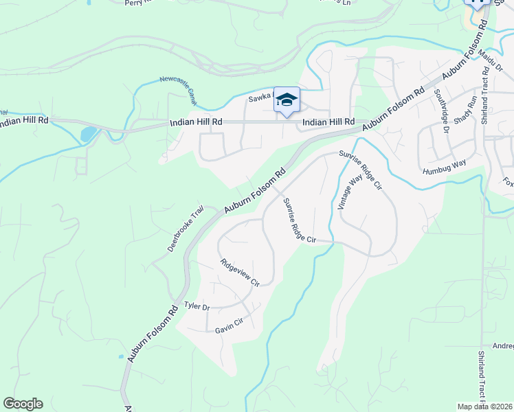 map of restaurants, bars, coffee shops, grocery stores, and more near 1715 Ridgeview Circle in Auburn