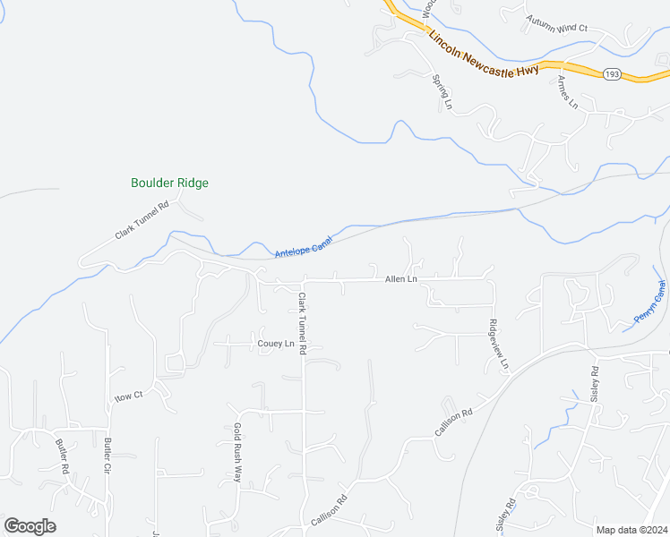 map of restaurants, bars, coffee shops, grocery stores, and more near 7087 Allen Lane in Penryn