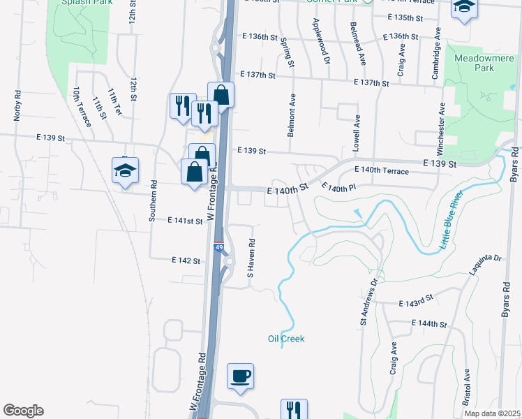 map of restaurants, bars, coffee shops, grocery stores, and more near 14020 Dunoon Street in Grandview