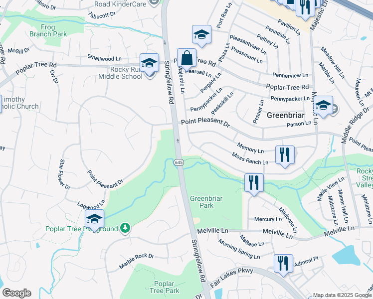 map of restaurants, bars, coffee shops, grocery stores, and more near 4407 Majestic Lane in Fairfax