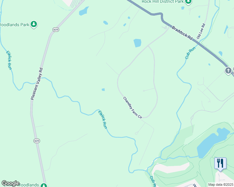 map of restaurants, bars, coffee shops, grocery stores, and more near 5340 Chandley Farm Circle in Centreville