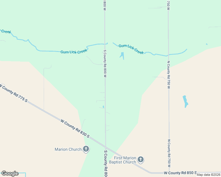 map of restaurants, bars, coffee shops, grocery stores, and more near 7805 South County Road 800 West in Commiskey