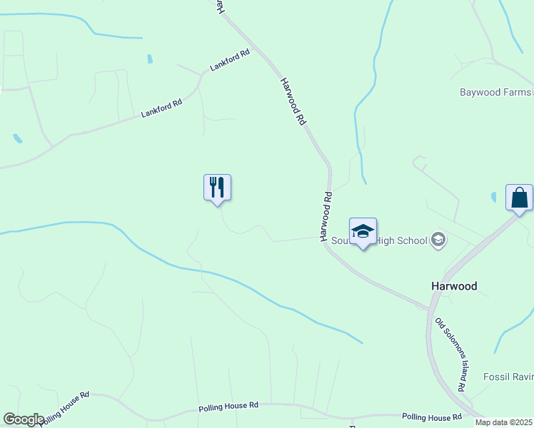 map of restaurants, bars, coffee shops, grocery stores, and more near in Harwood