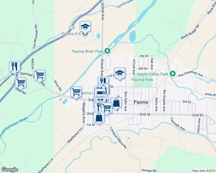 map of restaurants, bars, coffee shops, grocery stores, and more near 270 4th Street in Hotchkiss