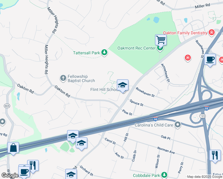 map of restaurants, bars, coffee shops, grocery stores, and more near 3320 Jermantown Road in Oakton