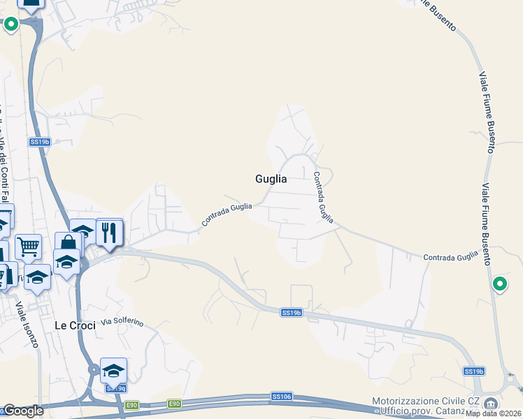 map of restaurants, bars, coffee shops, grocery stores, and more near 36 Contrada Guglia in Guglia