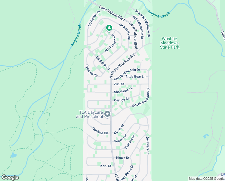 map of restaurants, bars, coffee shops, grocery stores, and more near 675 Shoshone Street in South Lake Tahoe