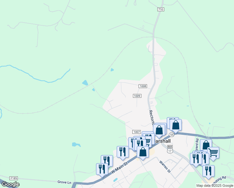 map of restaurants, bars, coffee shops, grocery stores, and more near 4056 Roberts Circle in Marshall