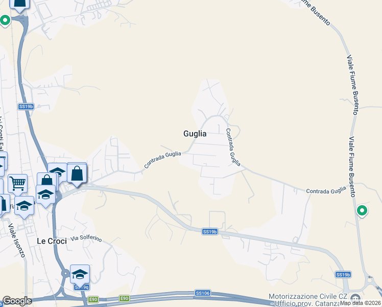 map of restaurants, bars, coffee shops, grocery stores, and more near 36 Contrada Guglia in Guglia