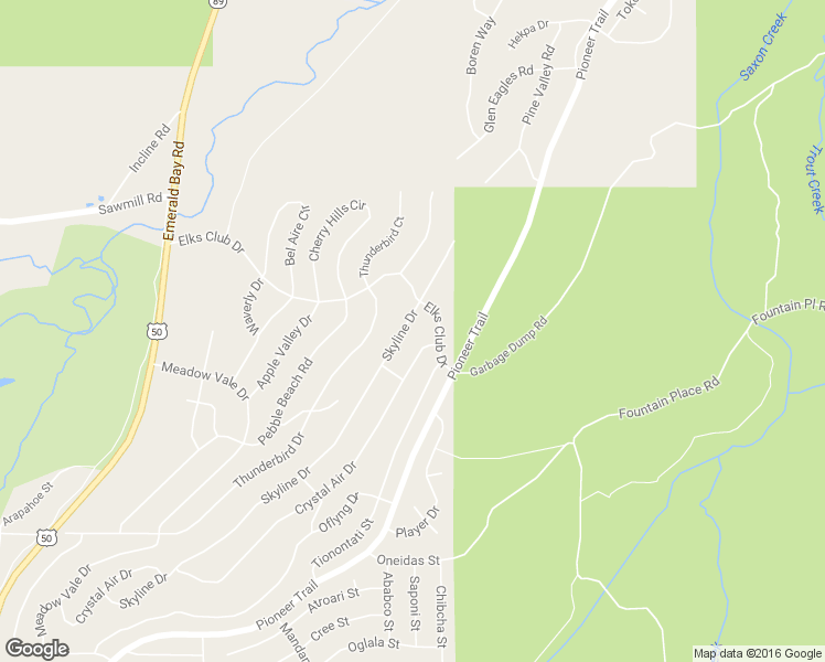 map of restaurants, bars, coffee shops, grocery stores, and more near 1441 Skyline Drive in South Lake Tahoe