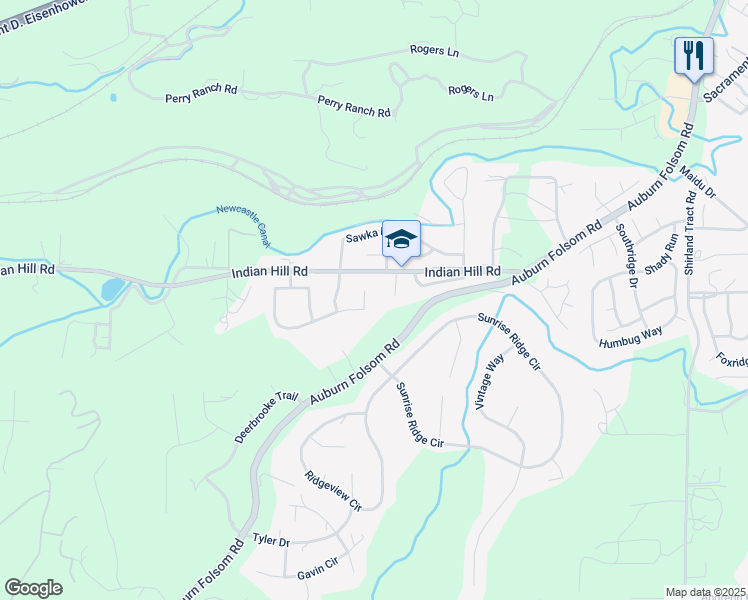 map of restaurants, bars, coffee shops, grocery stores, and more near 12180 Mont Vista Drive in Auburn