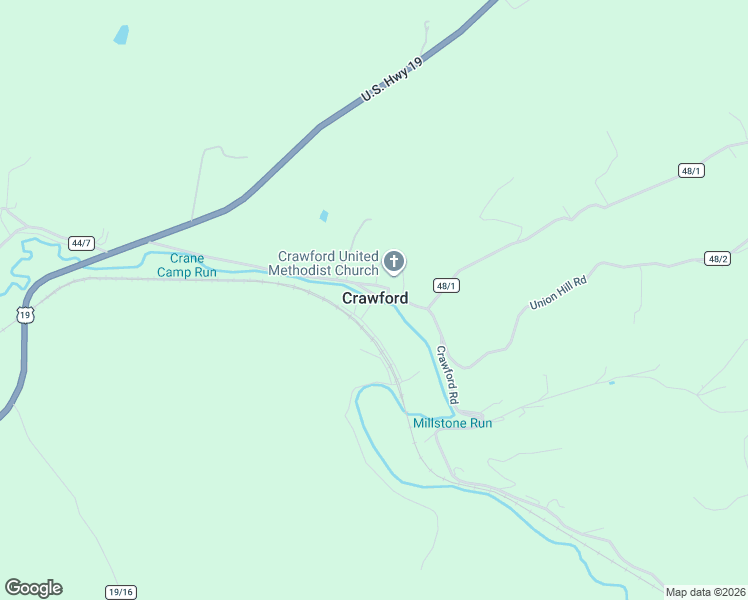 map of restaurants, bars, coffee shops, grocery stores, and more near in Crawford