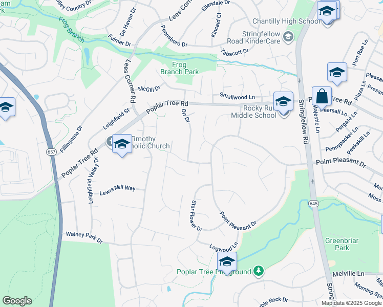 map of restaurants, bars, coffee shops, grocery stores, and more near 4529 Orr Drive in Chantilly