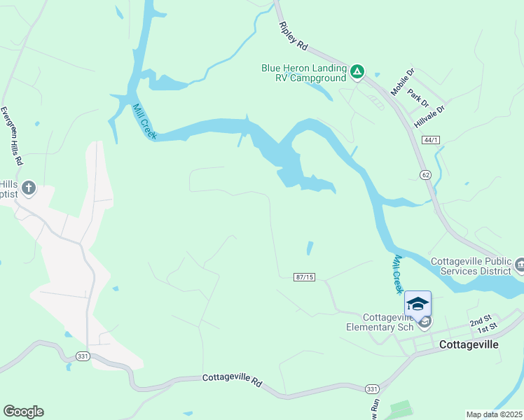 map of restaurants, bars, coffee shops, grocery stores, and more near 399 Patterson Road in Cottageville