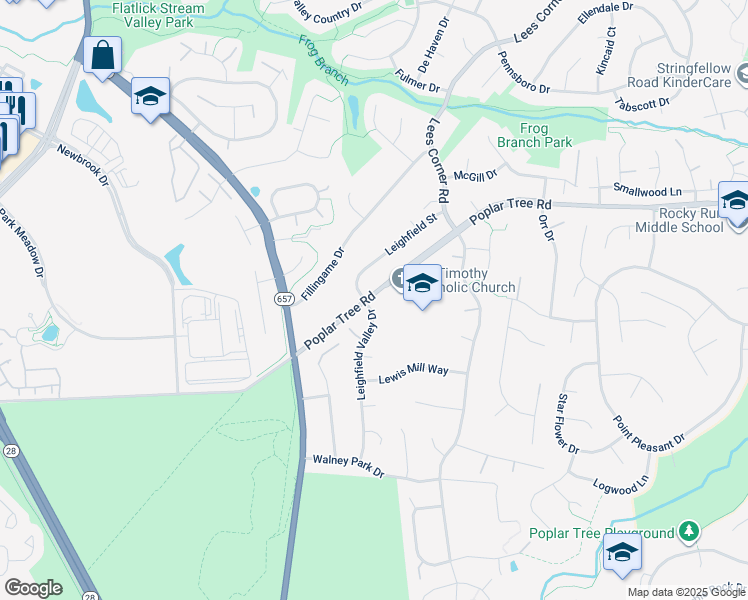 map of restaurants, bars, coffee shops, grocery stores, and more near 4701 Leighfield Valley Drive in Chantilly