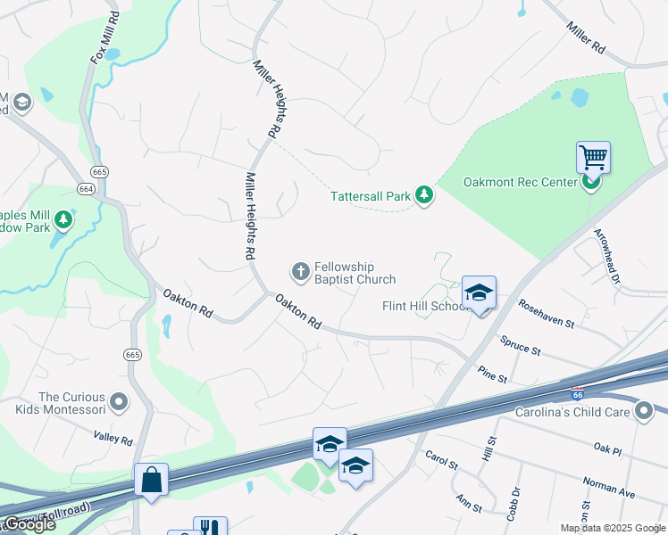 map of restaurants, bars, coffee shops, grocery stores, and more near 11012 Lance Lane in Oakton