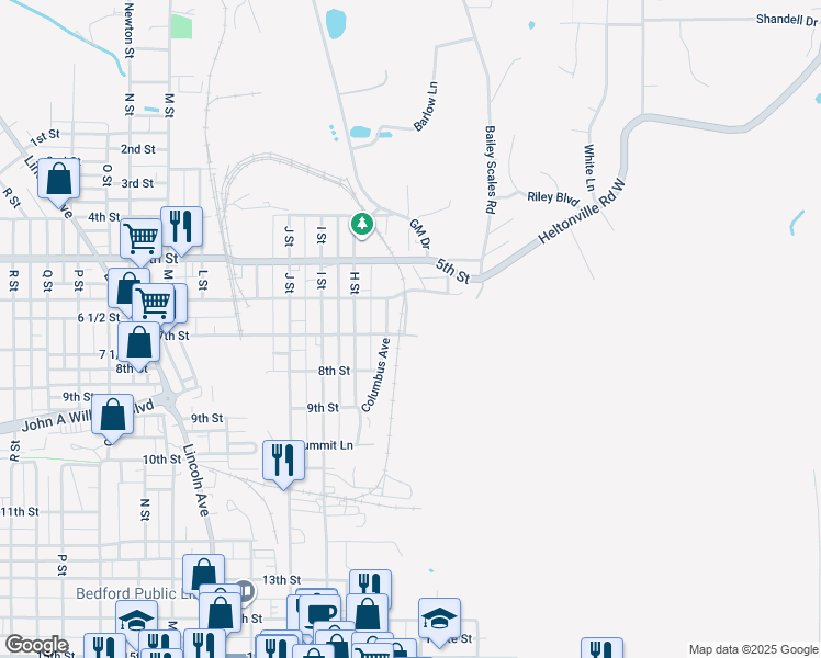 map of restaurants, bars, coffee shops, grocery stores, and more near in Fort Ritner