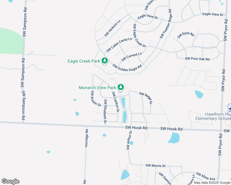 map of restaurants, bars, coffee shops, grocery stores, and more near 2725 Southwest Carlton Drive in Lee's Summit