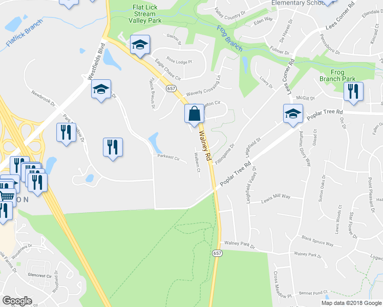map of restaurants, bars, coffee shops, grocery stores, and more near 4780 Walbern Ct in Chantilly